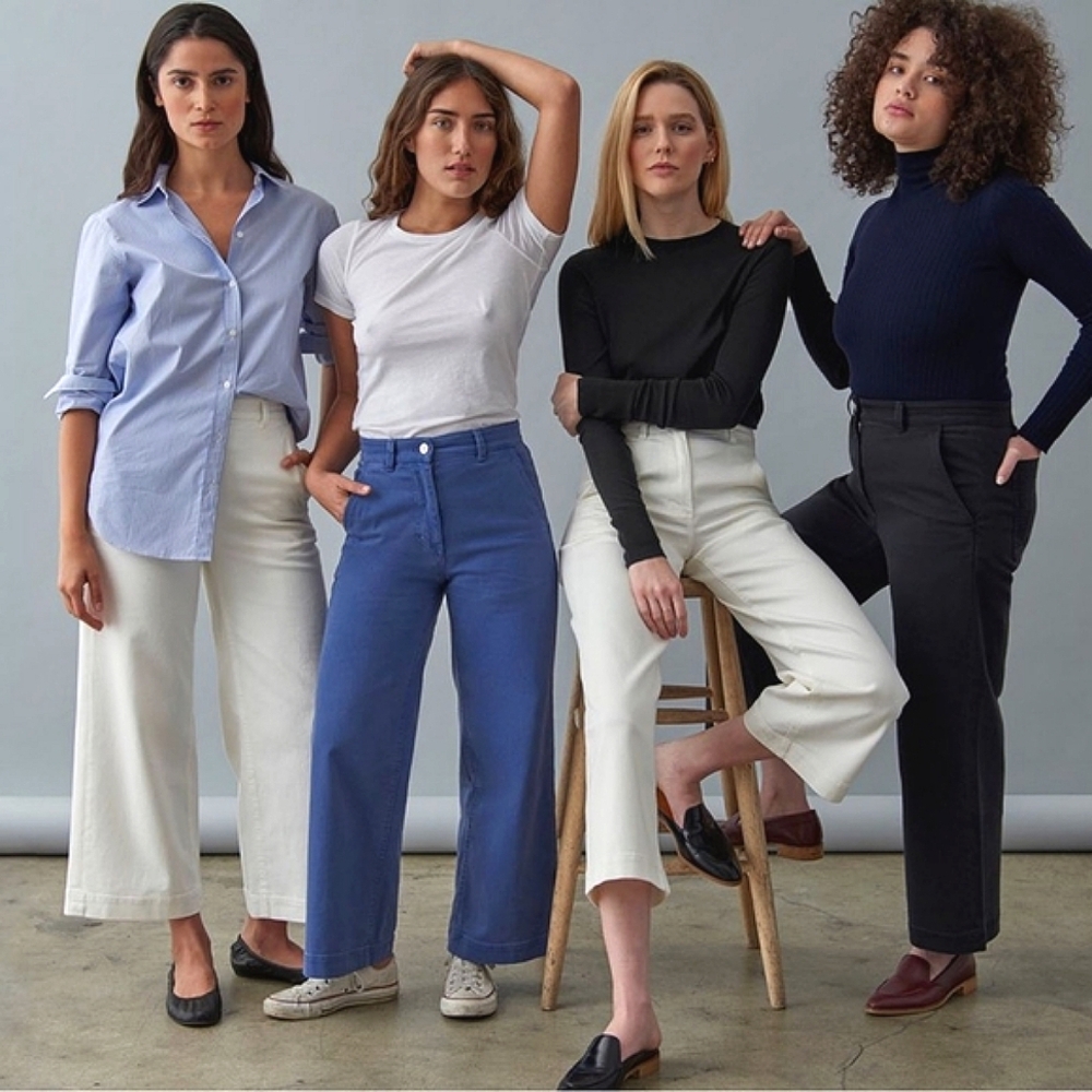 Everlane The Wide-Leg Crop Pant in Bone